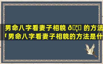 男命八字看妻子相貌 🦈 的方法「男命八字看妻子相貌的方法是什么」